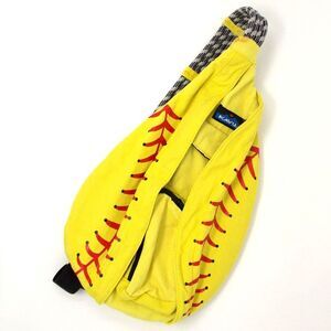 KAVU Softball Sling Crossbody Bag Yellow Rope Strap